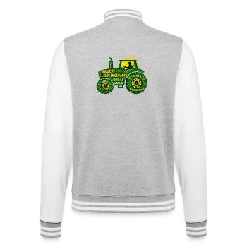 Lieblingsbauer Traktor Geschenk für Landwirte - College-Sweatjacke - Grau meliert/Weiß - Hinten - Marisol (170cm)
