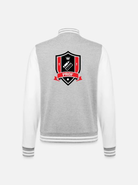 Akademisches Wappen Professor Couronne - College-Sweatjacke - Grau meliert/Weiß