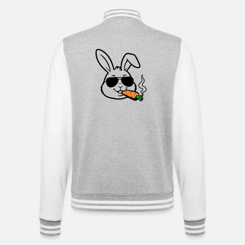 Bande dessinée Carotte Lunettes Lapin - Veste Teddy - gris chiné / blanc