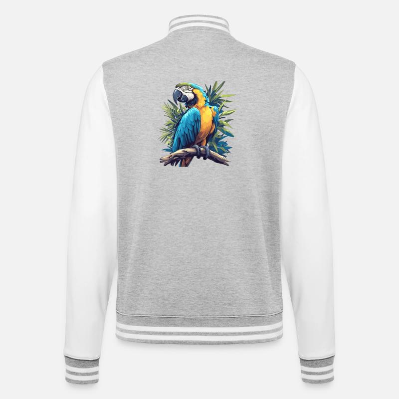 Macaw's Era - College Sweat Jacket - heather grey/white