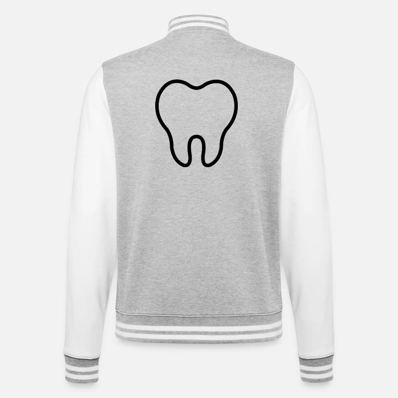 Tooth - College Sweat Jacket - heather grey/white
