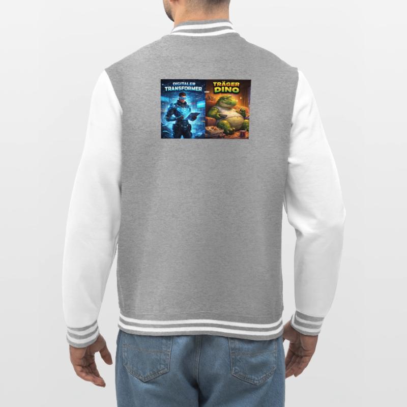 Digitaler Tech-Kämpfer oder träger Dino College-Sweatjacke