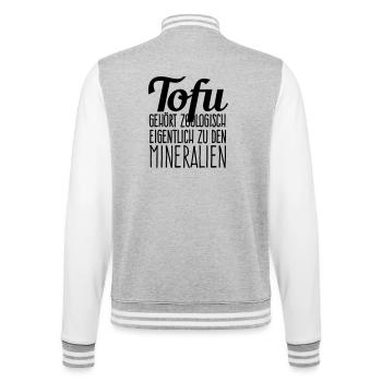 Tofu zoologisch - College-Sweatjacke - Grau meliert/Weiß - Hinten - Marisol (170cm)