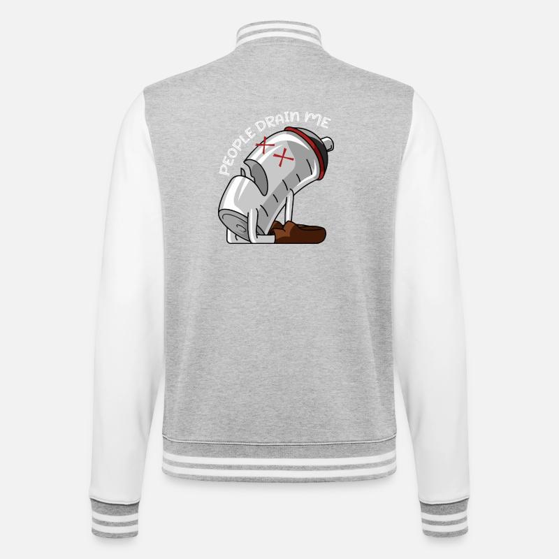 Introverti - Design drôle d’introverti - Sarcastic Sar - Veste Teddy - gris chiné / blanc