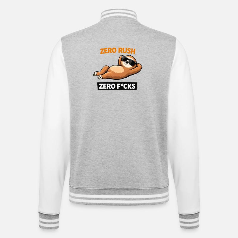 Zero Rush Sloth Chill Slogan - Veste Teddy - gris chiné / blanc
