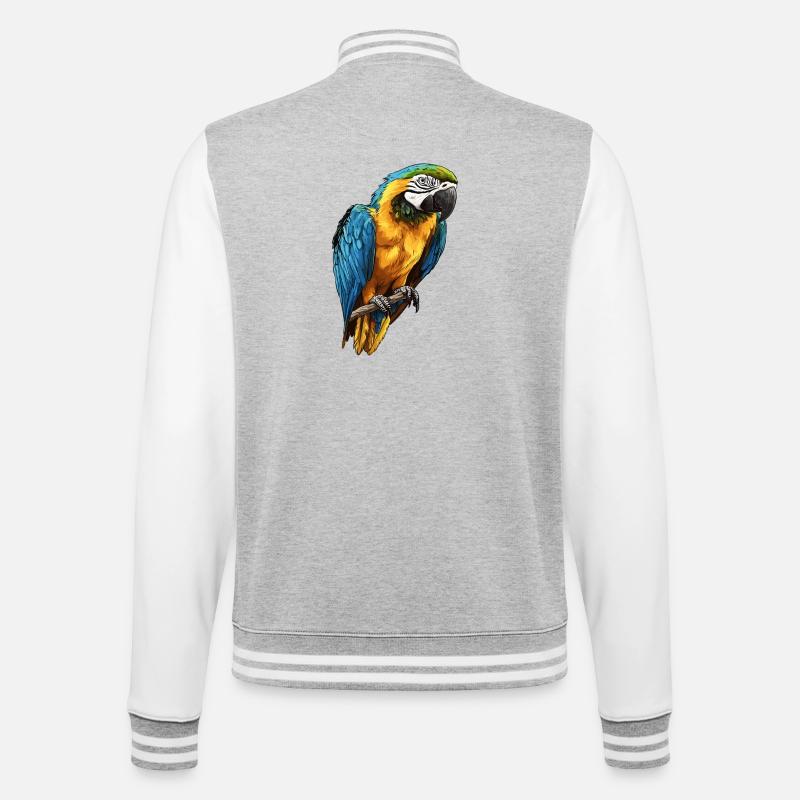 Macaw's Era - College Sweat Jacket - heather grey/white