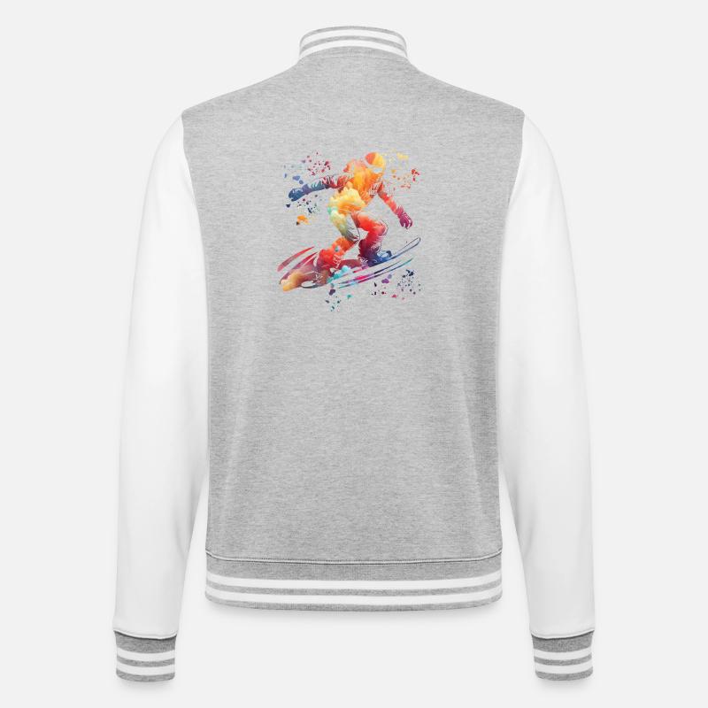 Snowboarder Snowboarding Snowboard - College Sweat Jacket - heather grey/white