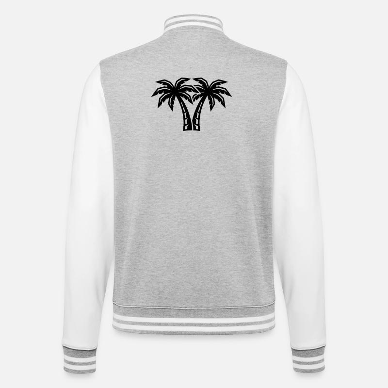 Palmen Insel Symbol - College-Sweatjacke - Grau meliert/Weiß