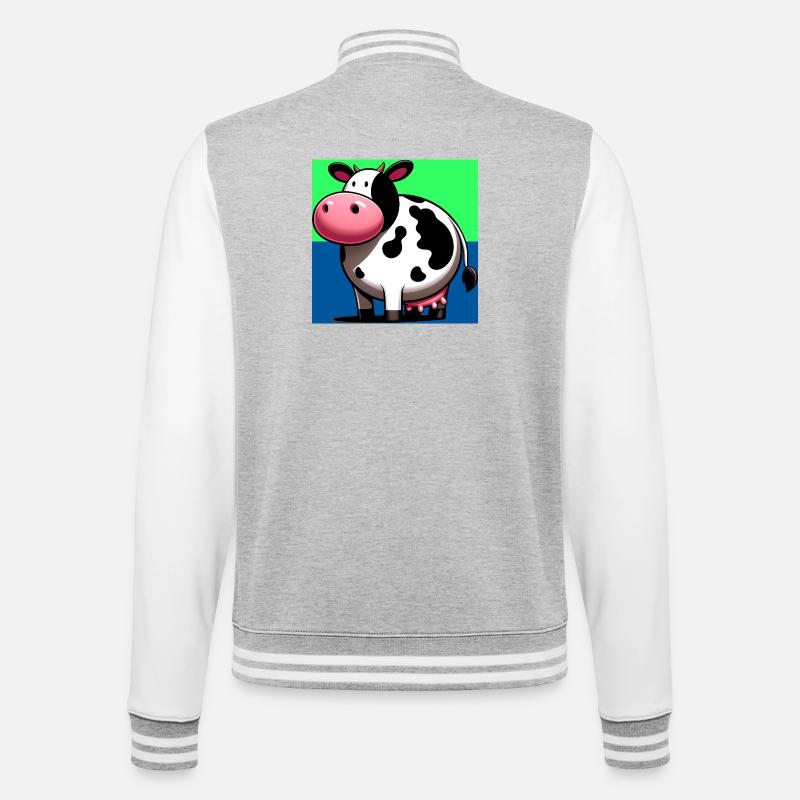 cow - College Sweat Jacket - heather grey/white