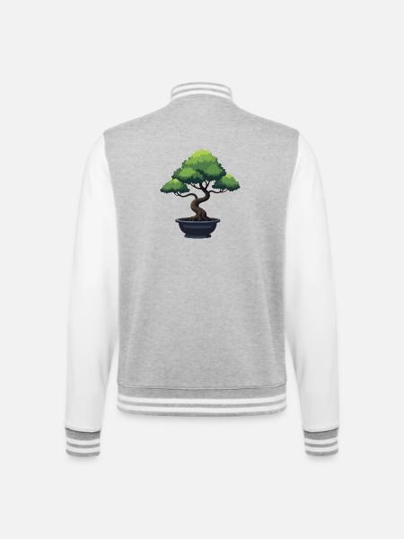 Bonsaï - Veste Teddy - gris chiné / blanc