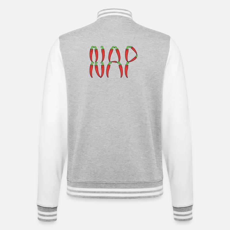 Chilischoten Nickerchen - College-Sweatjacke - Grau meliert/Weiß