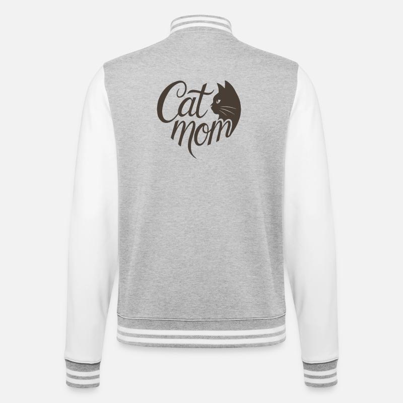 Typographie de Katzmama - Veste Teddy - gris chiné / blanc