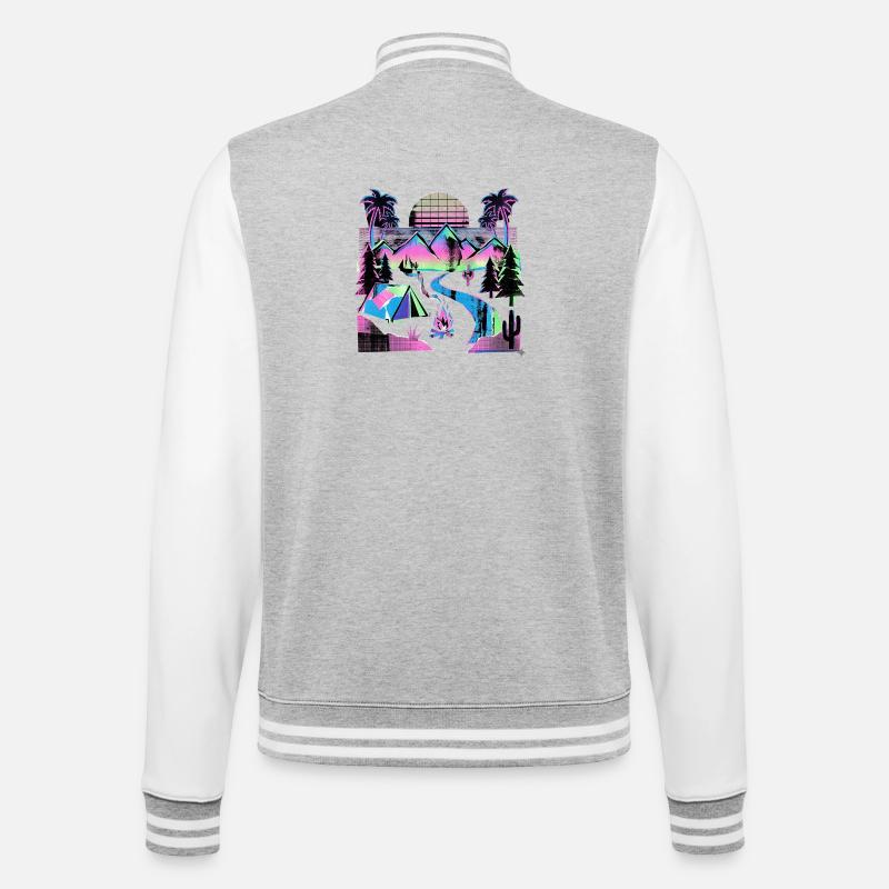 Retro Wave Camper - Veste Teddy - gris chiné / blanc