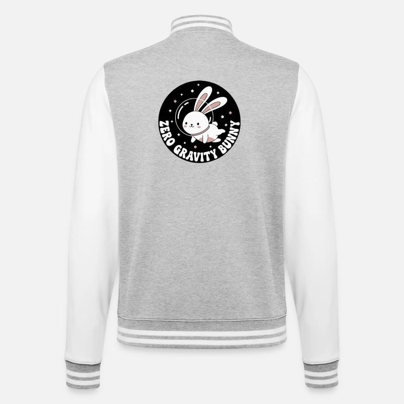 Zero Gravity Bunny - College Sweat Jacket - heather grey/white