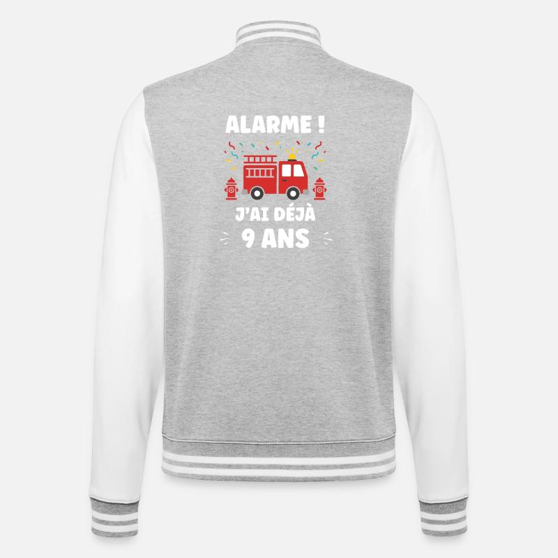 9 ans - Veste Teddy - gris chiné / blanc