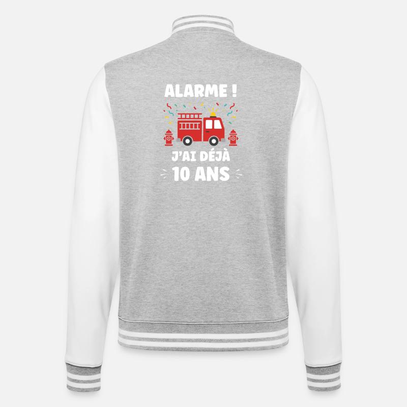 10 ans - Veste Teddy - gris chiné / blanc