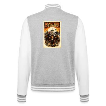 Banditen des Nordens Möwen Fischbrötchen Diebe  - College-Sweatjacke - Grau meliert/Weiß - Hinten - Marisol (170cm)