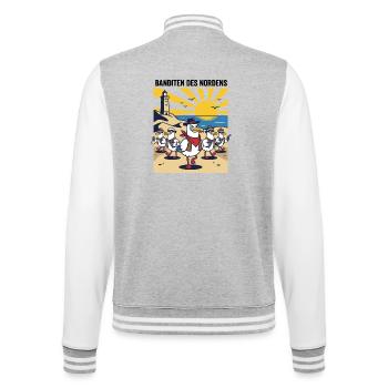 Banditen des Nordens Möwen Fischbrötchen Diebe - College-Sweatjacke - Grau meliert/Weiß - Hinten - Marisol (170cm)