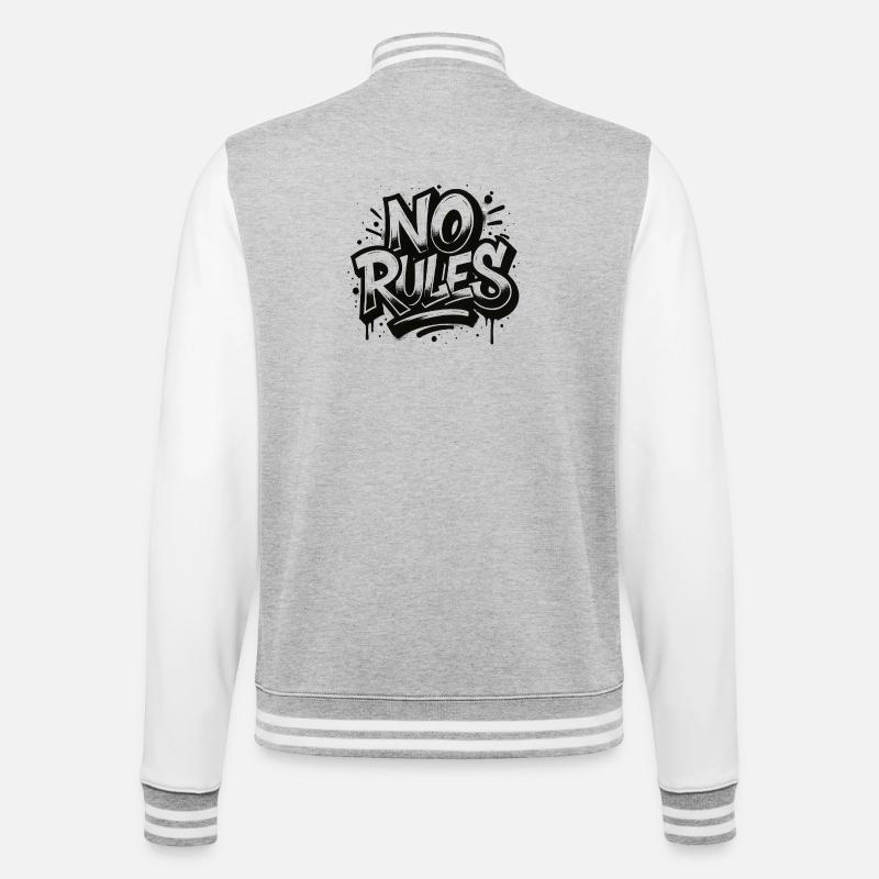 No Rules Graffiti Design - College Sweat Jacket - heather grey/white