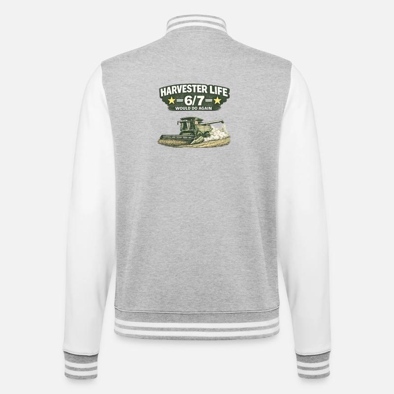 Moissonneuse vie 6/7 « Moissonneuse-batteuse » - Veste Teddy - gris chiné / blanc