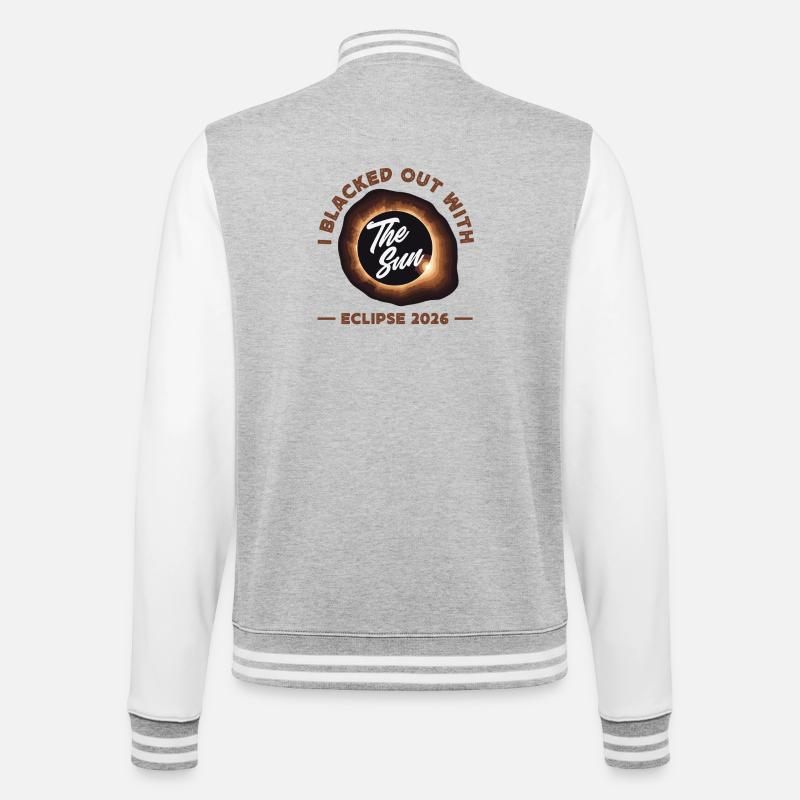 Solar eclipse 2026, August 12 - College Sweat Jacket - heather grey/white
