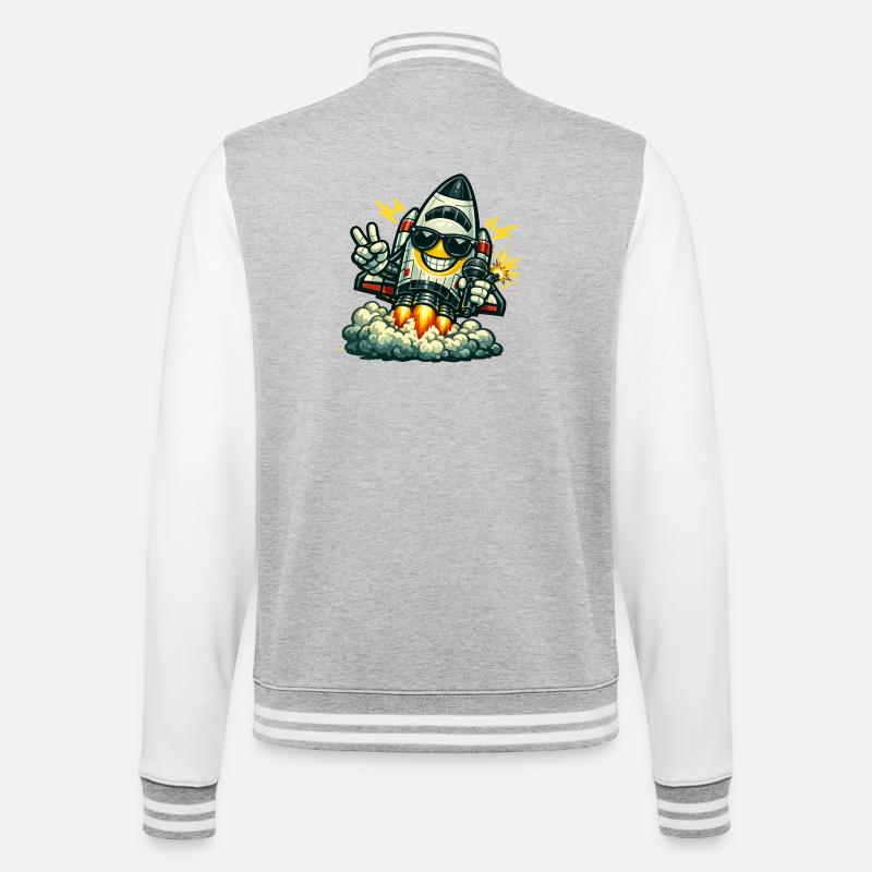 Canard Fusée Spatiale avec Micro - Veste Teddy - gris chiné / blanc