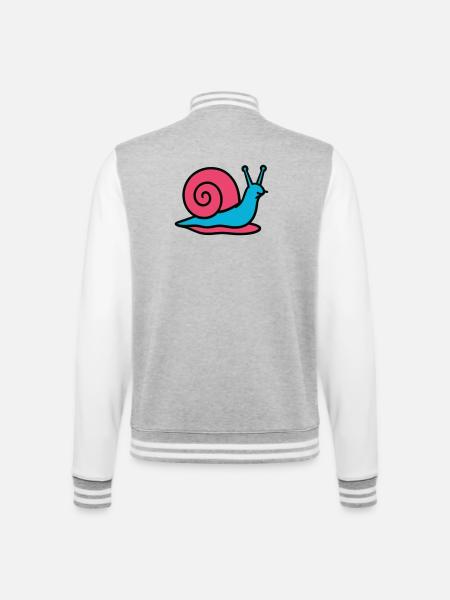 Snail Pop Art Gastropod Vegetable Garden - College Sweat Jacket - heather grey/white