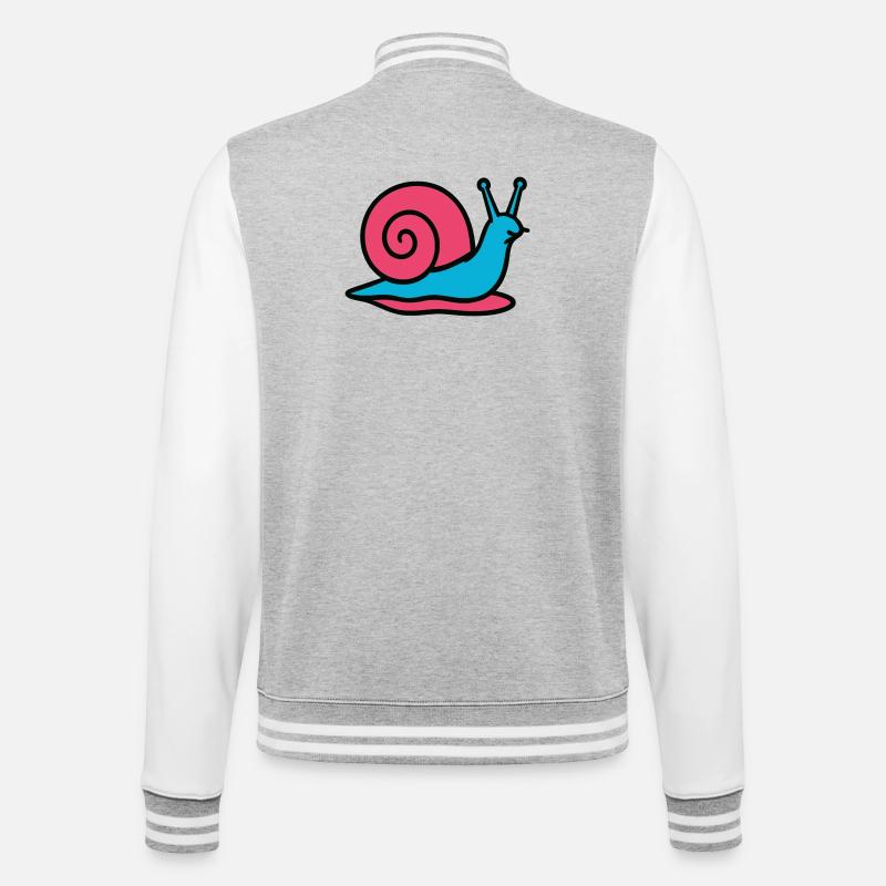 Snail Pop Art Gastropod Vegetable Garden - College Sweat Jacket - heather grey/white