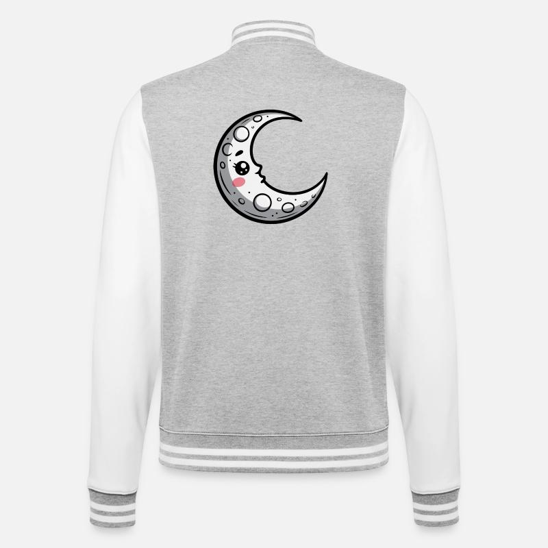 Lune - Veste Teddy - gris chiné / blanc