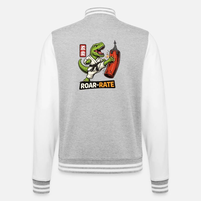 Dino Dojo Roar - Bluza college - szary melanż/biały