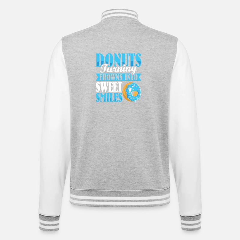 Restauration rapide en donuts - Veste Teddy - gris chiné / blanc