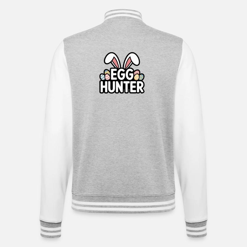Egg Hunter Bunny – Conception de Pâques - Veste Teddy - gris chiné / blanc