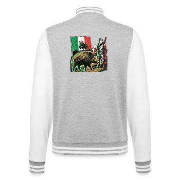 Wildschwein Jägerin Italien Flagge Italienisch - College-Sweatjacke - Grau meliert/Weiß - Hinten - Marisol (170cm)