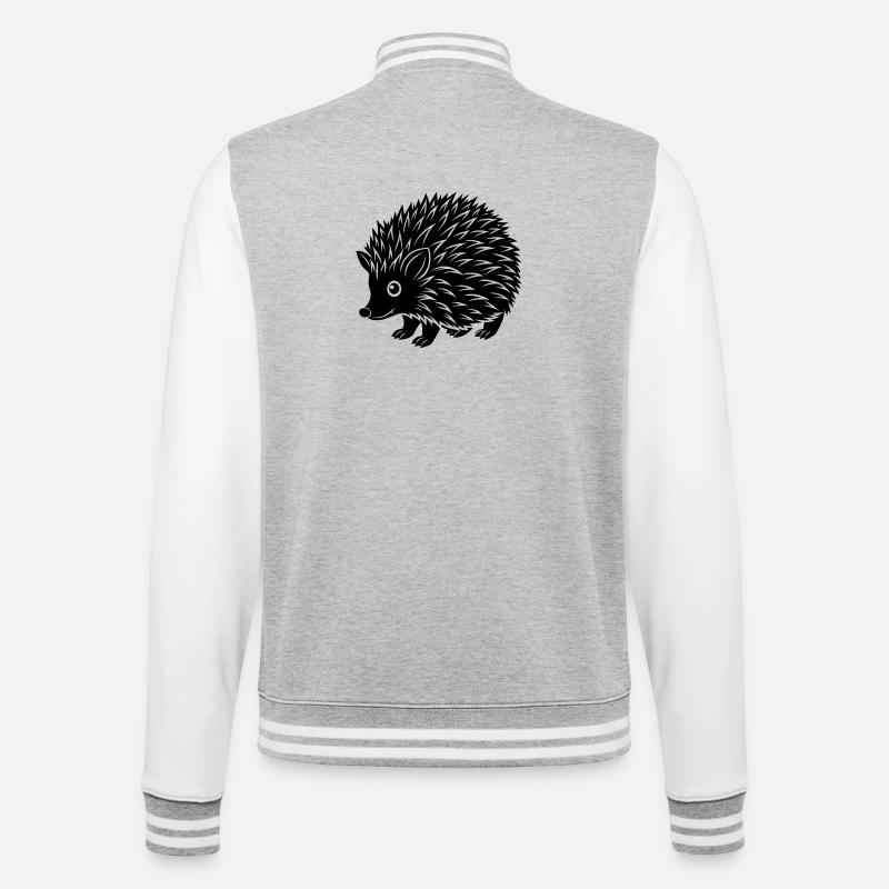 Hérisson - Veste Teddy - gris chiné / blanc