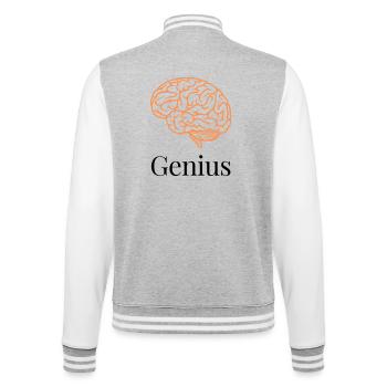 Cerveau en tracés orange - Veste Teddy - gris chiné / blanc - Dos - Marisol (170cm)