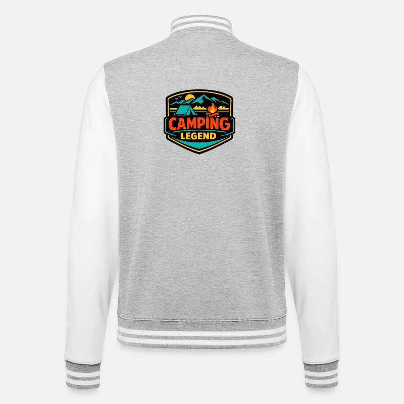 Camping Legend Shield - College Sweat Jacket - heather grey/white