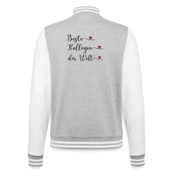 Beste Kollegin der Welt - College-Sweatjacke - Grau meliert/Weiß - Hinten - Marisol (170cm)