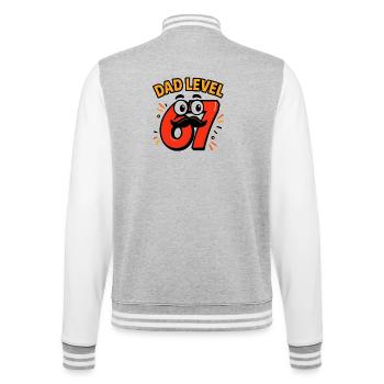 Dad Level 67 Six Seven Meme Father Dad Humor - College Sweat Jacket - heather grey/white - Back - Marisol (170cm)