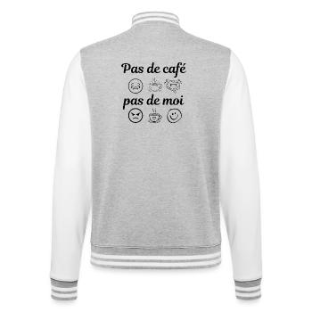 pas de café pas de moi - Veste Teddy - gris chiné / blanc - Dos - Marisol (170cm)