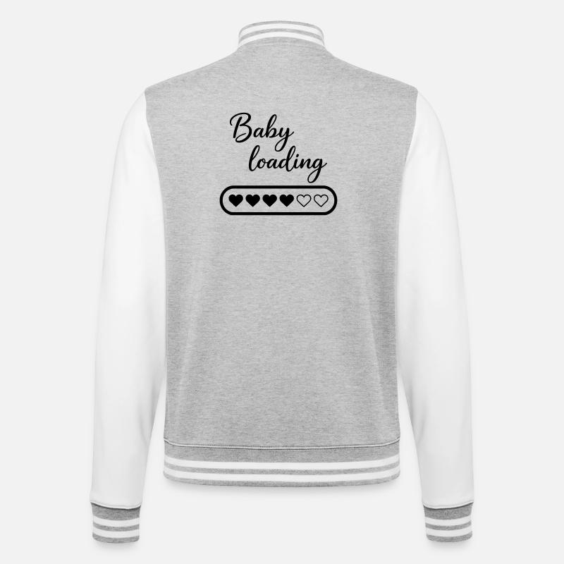 Baby Loading - College-Sweatjacke - Grau meliert/Weiß