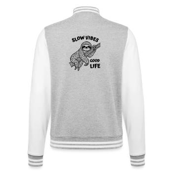 Sloth Resting on a Branch - College Sweat Jacket - heather grey/white - Back - Marisol (170cm)
