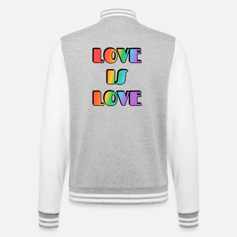 L’amour, c’est l’arc-en-ciel - Veste Teddy - gris chiné / blanc
