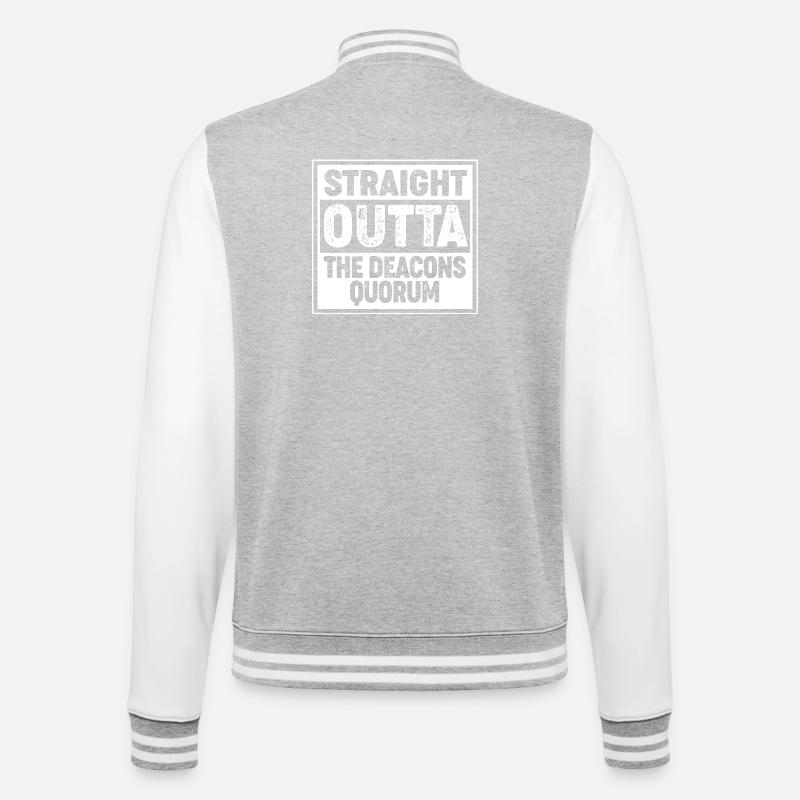 Mormons - Veste Teddy - gris chiné / blanc