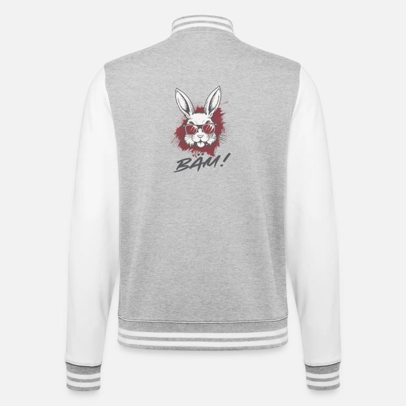 Cool Bunny BÄM Statement Statement Drôle - Veste Teddy - gris chiné / blanc