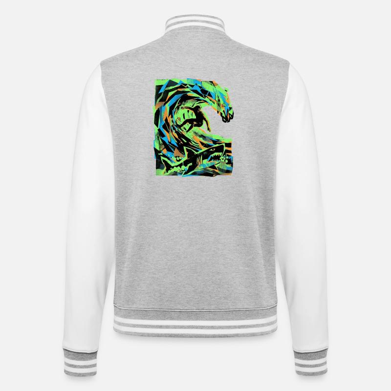 Strand Urlaub Surfer - College-Sweatjacke - Grau meliert/Weiß