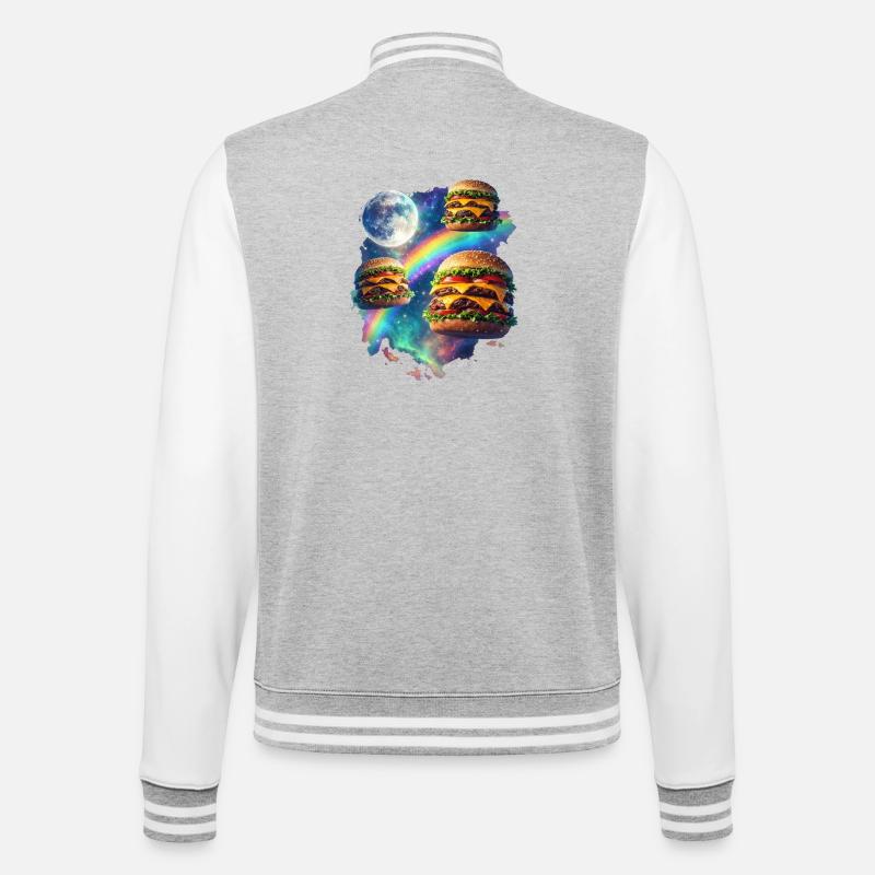 Explosion du Burger Galactique - Veste Teddy - gris chiné / blanc