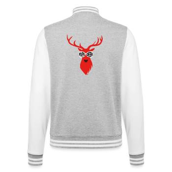 Dad Deer with Sunglasses - Red - College Sweat Jacket - heather grey/white - Back - Marisol (170cm)