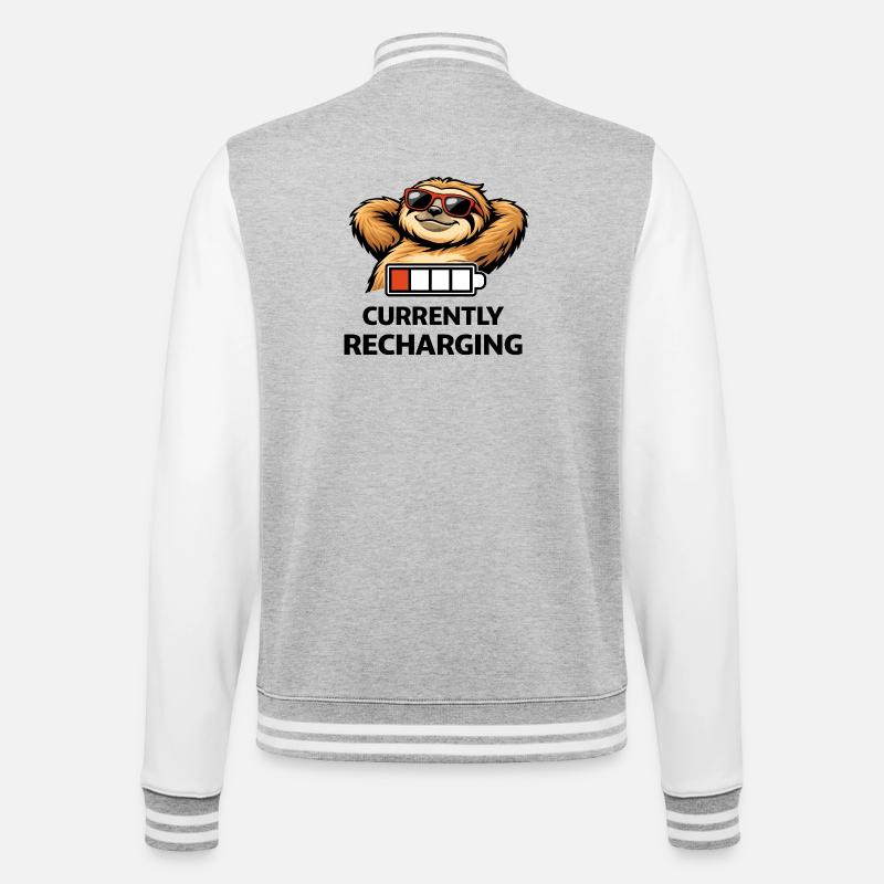 Sloth Chill Battery Tee - College Sweat Jacket - heather grey/white