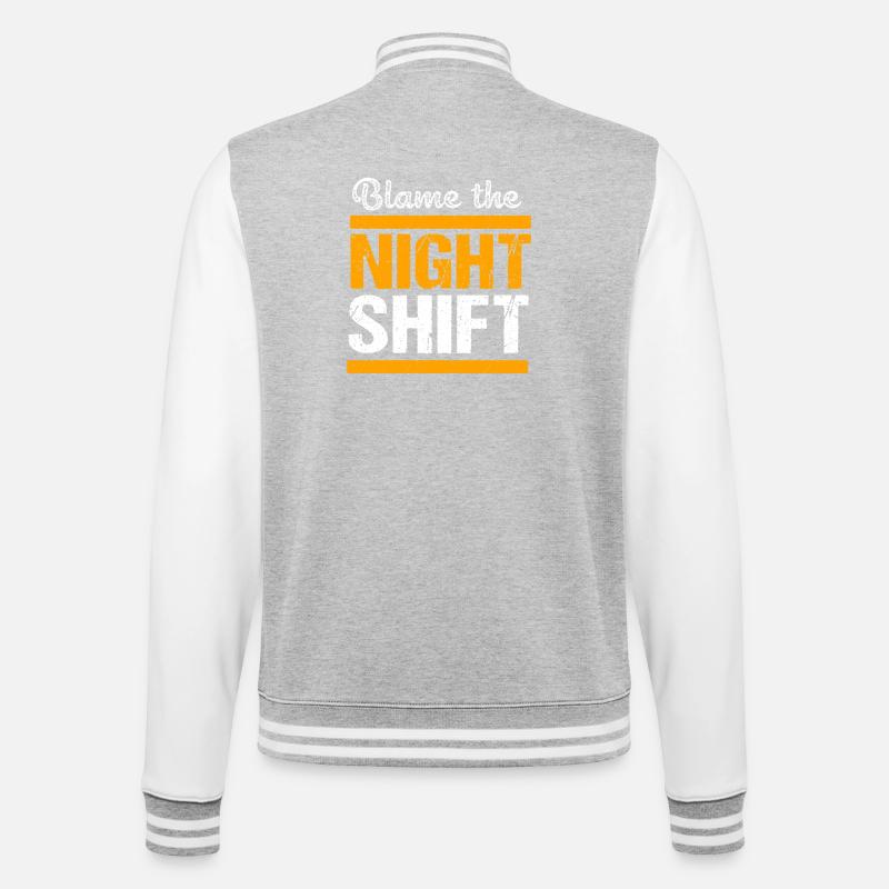 Night shift - College Sweat Jacket - heather grey/white