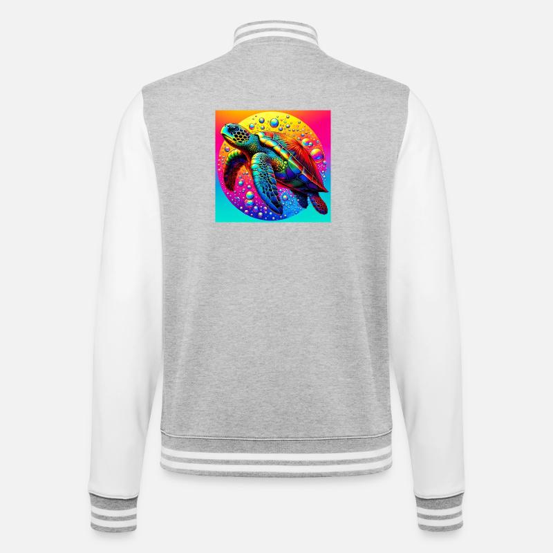 turtle - College Sweat Jacket - heather grey/white